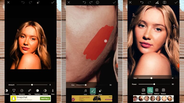 Face & Skin Retouching in Picsart – Using the Retouch Tool